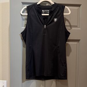 Ariat Black Sleeveless Zip-Front Athletic Tank